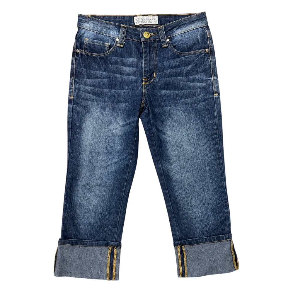 Phat Fashions Women's Silver Label Denim Capri‎ Jeans Dark Wash Cuffed SZ W29